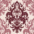 Silent Bouquet Oxblood damask wallpaper in oxblood and blush