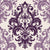 Silent Bouquet Plum damask wallpaper in plum and pearl