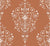 Silent Spring Terracotta damask wallpaper in terracotta and cream