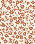 Sky Bloom Terracotta floral wallpaper in terracotta and sand