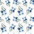 Sky Memory Midnight watercolor floral wallpaper in navy and sage
