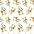 Sky Memory Saffron watercolor floral wallpaper in saffron and olive