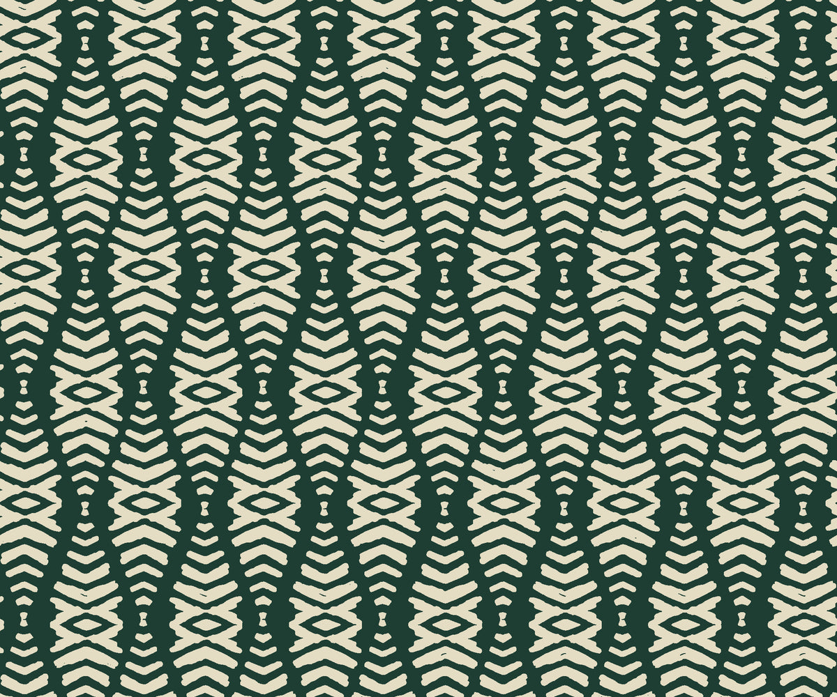 Smoke Ancestry Forest geometric wallpaper in forest and ivory