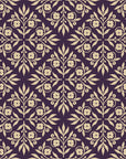 Soft Bouquet Opus Plum floral damask wallpaper in plum and champagne