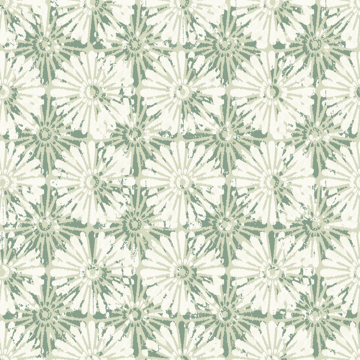 Solar Ritual Sage floral wallpaper in sage and cream
