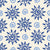 Solstice Bloom Cobalt folk sun wallpaper in cobalt and cream