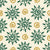 Solstice Bloom Emerald folk sun wallpaper in emerald and brass