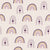 Solstice Rite Plum boho rainbow wallpaper in plum and blush