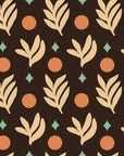 Spice & Frond Espresso leaf frond wallpaper in espresso and sand