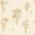 Star & Petal Ochre wildflower line art wallpaper in ochre and ivory