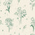 Stardust Field Emerald wildflower line art wallpaper in emerald and ivory