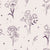 Stardust Field Plum wildflower line art wallpaper in plum and pearl