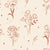 Stardust Field Terracotta wildflower line art wallpaper in terracotta and cream