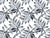 Starfall Charcoal watercolor leaf wallpaper in charcoal and dove