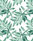 Starfall Emerald watercolor leaf wallpaper in emerald and mint