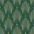 Starlit Swirl Emerald dotted art deco fan wallpaper in emerald and gold