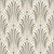 Starlit Swirl Pearl dotted art deco fan wallpaper in pearl and navy