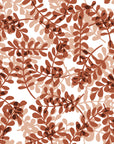 Still Morning Terracotta foliage wallpaper in terracotta and peach