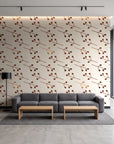 Stone Garden Terracotta sprig wallpaper in a contemporary commercial office lobby