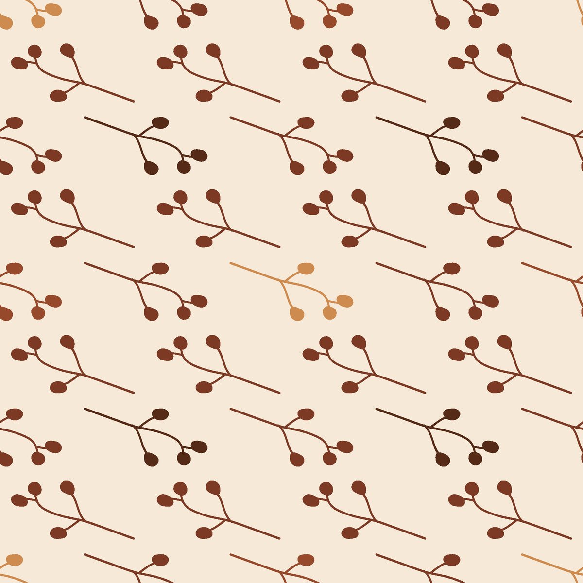 Stone Garden Terracotta sprig wallpaper in terracotta and sand