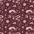 Sun & Moon Oxblood celestial folk wallpaper in oxblood and blush