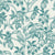 Toucan Toile Teal tropical bird wallpaper in teal and ivory