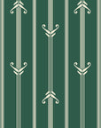 Tranquility Tapestry Emerald art deco stripe wallpaper in emerald and ivory