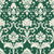 Twilight Garden Veil Emerald damask wallpaper in emerald and cream