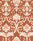Twilight Garden Veil Terracotta damask wallpaper in terracotta and sand