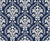 Veiled Botany Navy damask wallpaper in navy and ivory