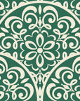 Velvet Vine Serenade Emerald damask wallpaper in emerald and ivory