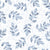 Verdant Scatter Navy tossed leaf wallpaper in navy and powder