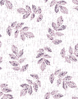 Verdant Scatter Plum tossed leaf wallpaper in plum and mauve