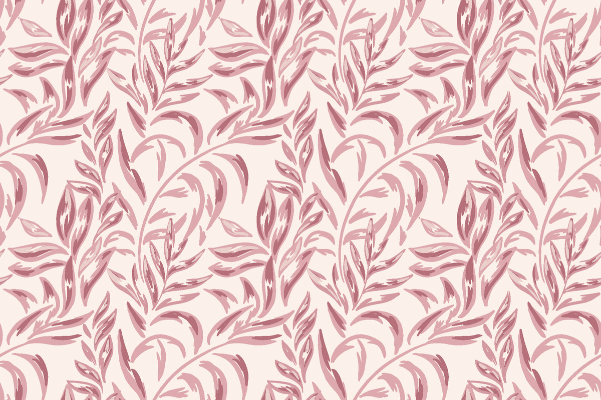 Willow Trace Rose willow vine wallpaper in rose and blush