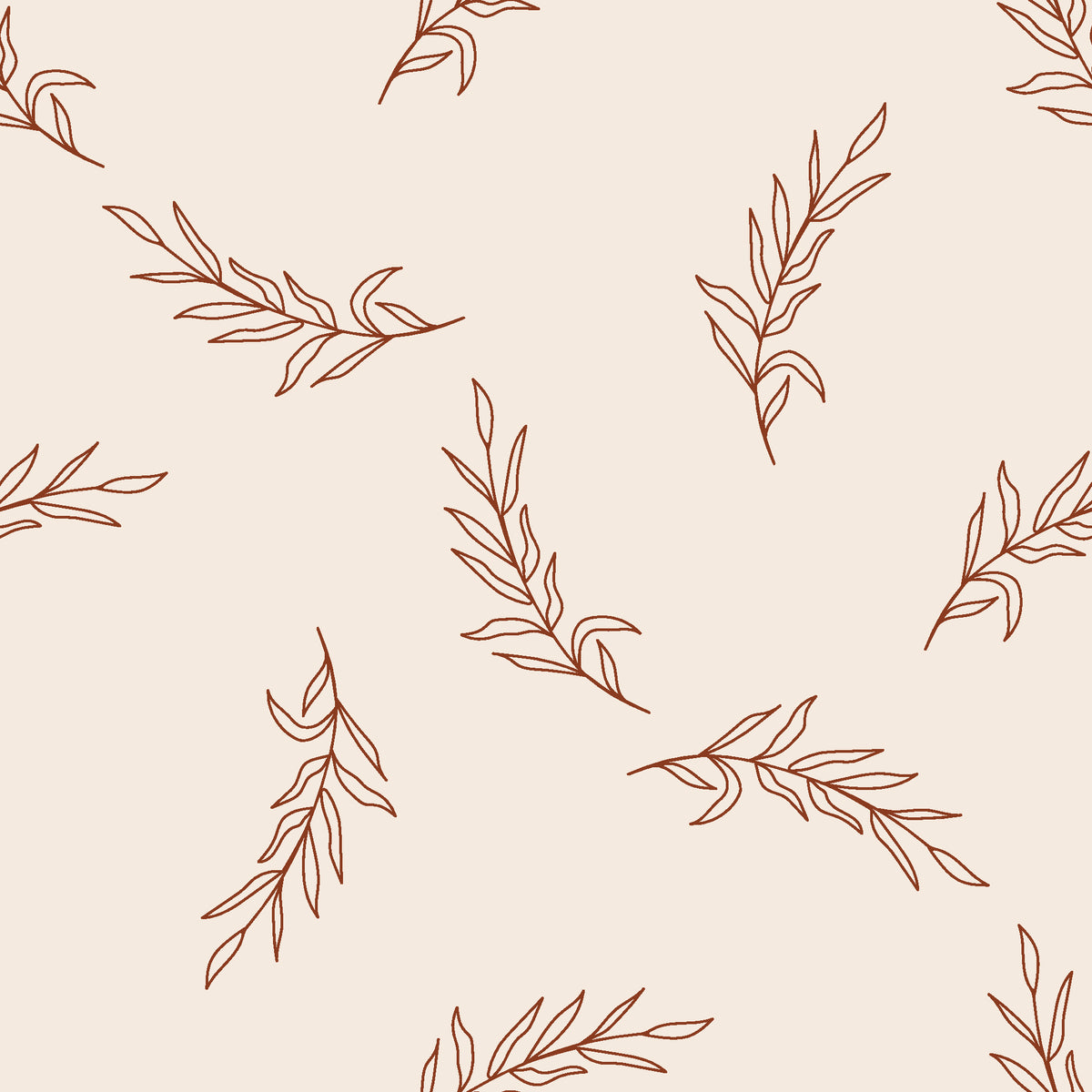 Willow Whisper Terracotta willow sprig wallpaper in terracotta and cream