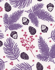 Winter Forage Plum pine bough and berry wallpaper in plum and pearl