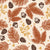 Winter Forage Terracotta pine bough and berry wallpaper in terracotta and sand