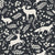 Woodland Hush Charcoal woodland animal wallpaper in charcoal and cream