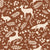 Woodland Hush Rust woodland animal wallpaper in rust and cream