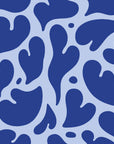 Woven Whisper Cobalt abstract heart wallpaper in cobalt and sky